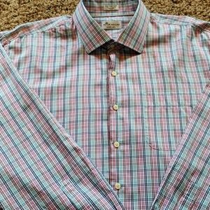 Peter Millar Long Sleeve Button Front Shirt Men's XXL